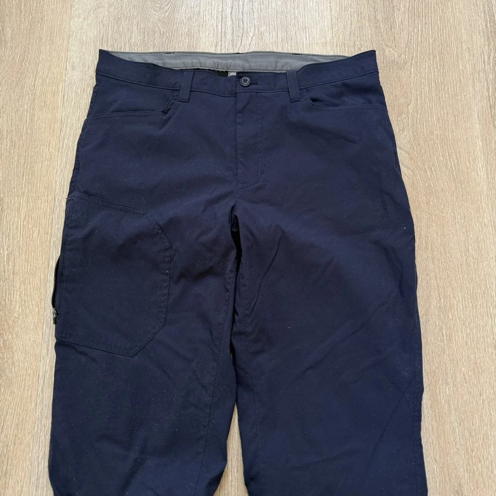 Eddie Bauer Pants Mens 36x30 Navy‎ Blue Fleece Lined Performance Tech Nylon